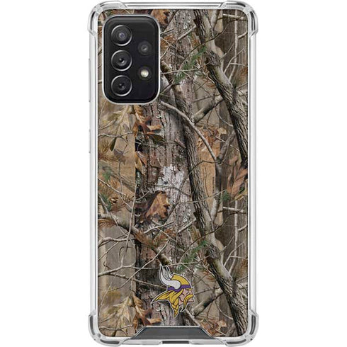 NFL Minnesota Vikings Realtree AP Camo Galaxy A72 5G Clear Case